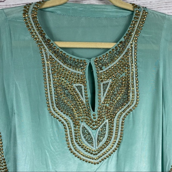 CALYPSO St Bath 100% silk sleeveless gorgeous tunic style top Sz S - Picture 4 of 11